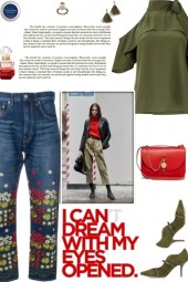 How to wear a Floral Straight Leg Denim Jeans!