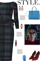 How to wear a Wide Belt Bodycon Plaid Dress!