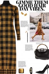 How to wear a Turtleneck Checked Knit Dress!