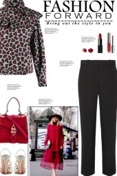 How to wear a Ruffled Detail Animal Print Blouse!