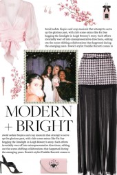 How to wear a Houndstooth Sheer Pleats Midi Skirt!