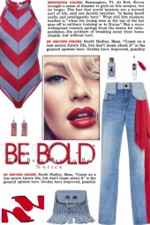 How to wear Diagonal Color Block Stripe Bodysuit!