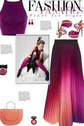 How to wear a Pleated Ombre Midi Skirt!