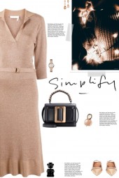 How to wear a Spread Collar V-Neck Knit Dress!