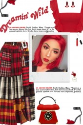 How to wear a Patchwork-Tartan Pleated Midi Skirt!