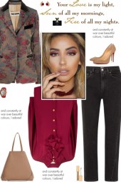 How to wear a Floral Brocade Wool Blazer!