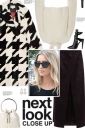 How to wear a Houndstooth Shearling Faux Fur Coat!