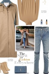 How to wear a Denim Panel Layered Trench Coat!