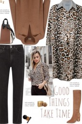 How to wear a Leopard Print Classic Collar Coat!