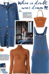How to wear a Denim- Cashmere Pinafore Dress!
