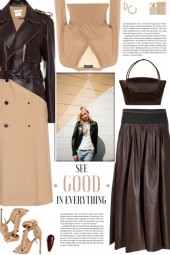 How to wear a Two-Toned Leather-Wool Trench Coat!