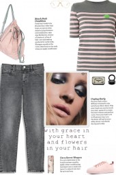 How to wear a Pinstriped Round Neck Top!
