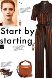 How tow ear a Striped Tailored Jumpsuit!