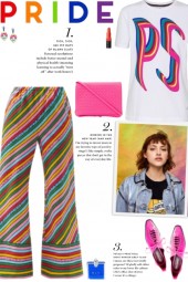 How to wear a Rainbow Pattern Linen Trousers!