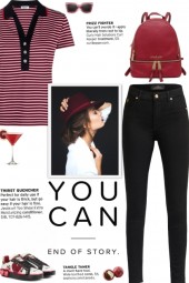 How to wear a Striped Polo Collar T-Shirt!