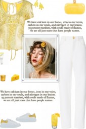 How to wear a Metallic U-Neck Short Sleeve Top!