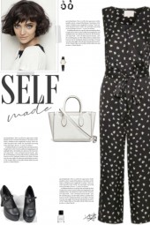 How to wear a Printed Satin V-Neck Jumpsuit!