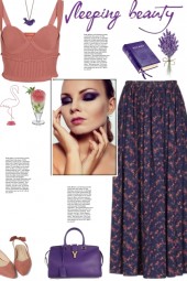 How to wear a Floral Print Plain Weave Maxi Skirt!