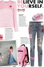 How to wear a Striped Heart Logo T-Shirt!