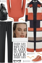 How to wear a Striped Color Block Coat!