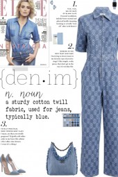 How to wear a Patterned Collar Denim Jumpsuit!