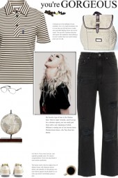 How to wear a Striped Cotton Buttoned T-Shirt!