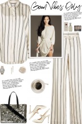 How to wear a Co-Ord Beige Silk Pant Set!