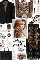 How to wear a Leopard Print Lace Pencil Skirt!
