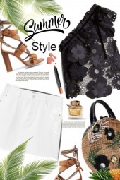 Summer Style / White Denim Skirt 