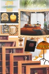 orange and black bedroom