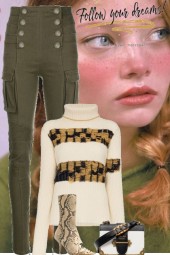 animal print turtle neck 