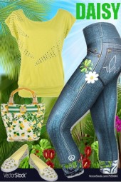 GREEN DAISY CHAIN JEAN 