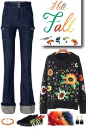 dark fall floral sweater 