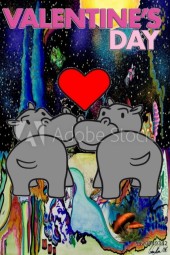 valentines hippo's