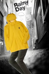 yellow rain coat