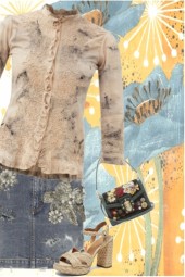 textured frills ,lace n denim