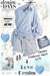 denim fold over skirt