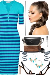 Striped midi dress