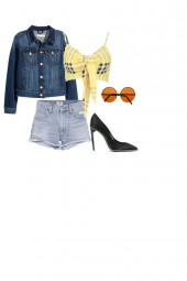 Denim Blues Yellow Top