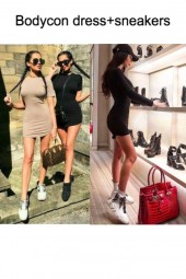 Bodycon dress sneakers