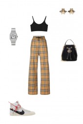 Yellow plaid pants