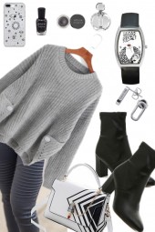 GRAY SWEATER WITH LEGGINGS
