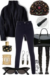 BLACK TURTLE NECK ~ BLACK JEANS