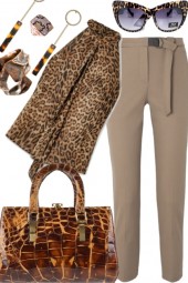 LEOPARD SHIRT WITH ALLIGATOR BAG