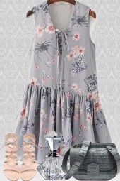 LITTLE GRAY FLORAL DRESS