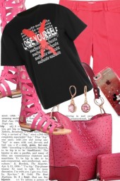 TREND ME TEE WITH PINK SHORTS