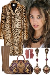 GOAT HAIR LEOPARD PRINT COAT 