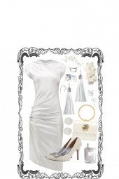 WHITE LAME'  DRESS