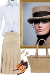 BEIGE PLEATED SKIRT 4.8.20