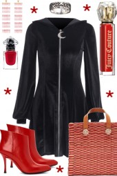TREND ME DRESS WITH CRESCENT MOON ZIP PULL